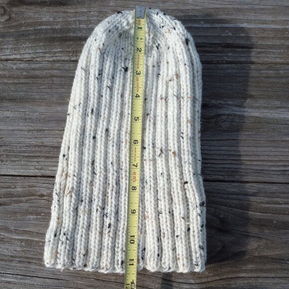 Mens Hipster Wide Cuff Beanie Hat Hand Knit Rib Acrylic Sailor Womens Biscotti M - Picture 11 of 11